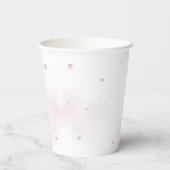 Roze Bow Girl 1e verjaardagsfeestje Papieren Bekers (Achterkant)