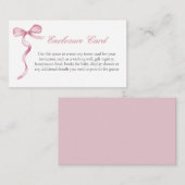 Roze Bow Girl Baby aangepaste behuizing Kaart (Voorkant / Achterkant)