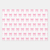 Roze Bow Girl Baby shower inpakpapier (Voorkant)
