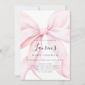 Roze Bow Girl Baby shower Kaart (Voorkant)