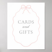 Roze Bow Girl Baby shower Kaarten en geschenken Poster (Voorkant)