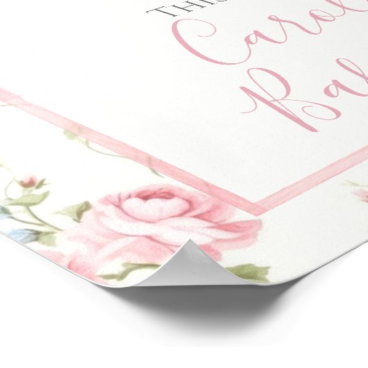 Roze Bow Girl Preppy Douche Directional Signage Poster (Hoek)