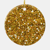 Roze Bow Gold Glitter Twee 2e verjaardag Keramisch Ornament (Achterkant)