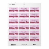 Roze Bow Grijze Lettering Getextureerde achtergron Etiket (Full Sheet)
