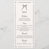 Roze Bow grillig, Hand getrokken bruiloft Flat Men Menu (Voorkant)