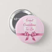 Roze Bow Grote Oma om Baby shower Button te zijn (Voorkant /achterkant)
