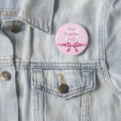 Roze Bow Grote Oma om Baby shower Button te zijn (In situ)