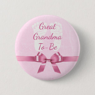 Roze Bow Grote Oma om Baby shower Button te zijn