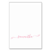 Roze Bow Handtekening Naam Plaats Kaarten (Voorkant)