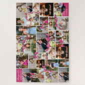 Roze Bow Herhaalde foto's Collage Congrats Graduat Legpuzzel (Verticaal)