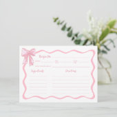 Roze Bow Het binden van de knoop Vrijgezellenfeest Kaart (Staand voorkant)