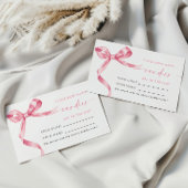 Roze Bow Hoeveel Snoepjes Douche Game Card Plaatskaartje