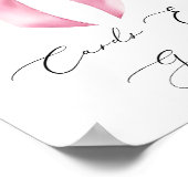 Roze Bow kaarten en geschenken elegante kalligrafi Poster (Hoek)