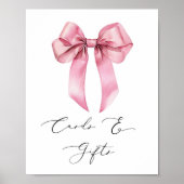 Roze Bow kaarten en geschenken elegante kalligrafi Poster (Voorkant)