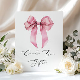 Roze Bow kaarten en geschenken elegante kalligrafi Poster