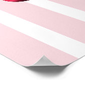 Roze Bow Kersen Coquette Esthetische Strepen Girly Poster (Hoek)