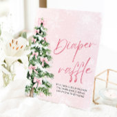 Roze Bow Kerstboom Baby shower Luier Raffle Reclamebord Met Voetstuk