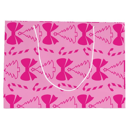 Roze Bow Kersttas Groot Cadeauzakje (Achterkant)