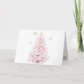 Roze Bow Koud Buiten Baby Meisje Douche Dank Kaart (Achterkant)