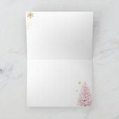 Roze Bow Koud Buiten Baby Meisje Douche Dank Kaart (Binnen)