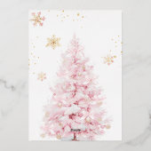 Roze Bow Koud Buiten Baby Meisje Douche Folie Uitnodiging (Achterkant)