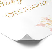 Roze Bow Koud Buiten Baby Meisje Douche Poster (Hoek)