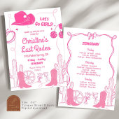 Roze Bow Laatste Rodeo Cowgirl Bachelorette Route Kaart