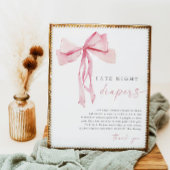 Roze Bow Late Night Luiers Game Sign Girl Blush Poster