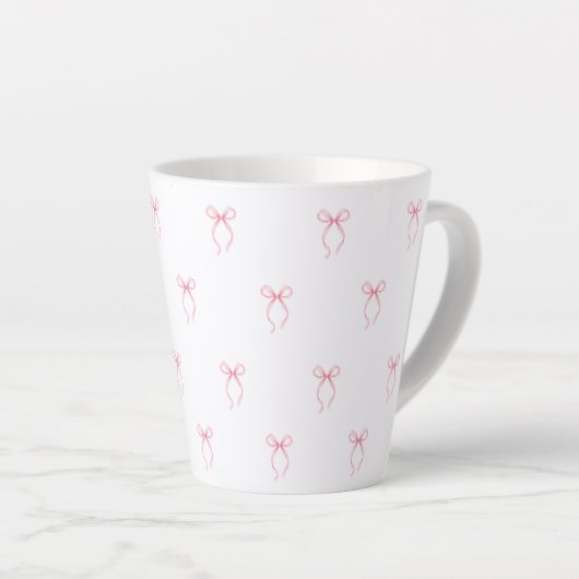 Roze bow latte mok (Rechterhoek)
