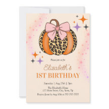 Roze Bow Leopard Pompoen Meisje Halloween Verjaard