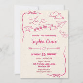 Roze Bow Liefde in de lucht Valentijn Vrijgezellen Kaart (Voorkant)