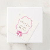 Roze  Bow Lijst Meisje Baby shower Bedankjes Labels (In situ)