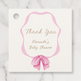 Roze  Bow Lijst Meisje Baby shower Bedankjes Labels