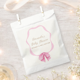Roze  Bow Lijst Meisje Baby shower Bedankzakje