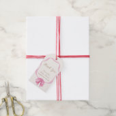 Roze  Bow Lijst Meisje Baby shower Dank u Cadeaulabel (Met Touw)