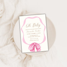 Roze  Bow Lijst Meisje Baby shower