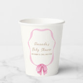 Roze  Bow Lijst Meisje Baby shower Papieren Bekers (Achterkant)