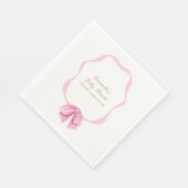 Roze  Bow Lijst Meisje Baby shower Servet (Hoek)