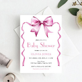 Roze Bow lint Baby shower Kaart