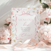 Roze Bow lint Wildflower Momosa bar waterverf Poster