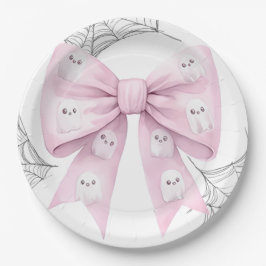 Roze Bow Little Boo Baby shower Papier Borden Papieren Bordje
