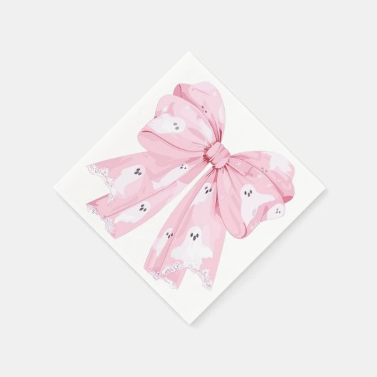 Roze Bow Little Boo Ghost Halloween servet (Hoek)