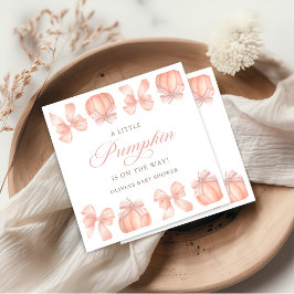 Roze Bow Little Pumpkin Baby shower servetten