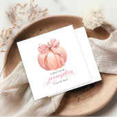 Roze Bow Little Pumpkin Baby shower servetten