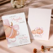 Roze Bow Little Pumpkin Elegant Baby shower Kaart