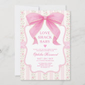  Roze Bow Love Shack Baby Meisje Douche Kaart (Voorkant)