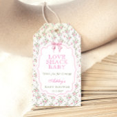 Roze Bow Love Shack Baby shower Dank u Cadeau Labe Cadeaulabel