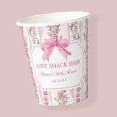 Roze Bow Love Shack Baby shower gunsten Papieren Bekers