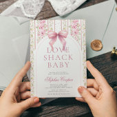 Roze Bow Love Shack Baby shower Kaart