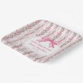 Roze Bow Love Shack Baby shower Papieren Bordje (Gebogen)